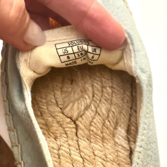 Soludos,Mimosa Embroidered Champagne Orange Espadrilles Slip-On,Jute, Size 8 - Picture 3 of 5